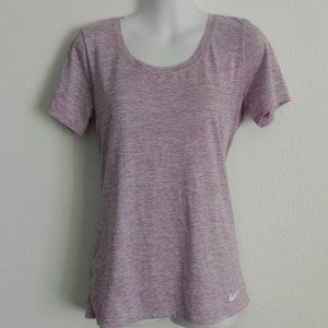 Nike Dri-Fit heathered lavender/lilac scoop neck, short sleeve workout tee